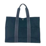 Hermès Vintage Pre-owned Canvas handvskor Blue, Dam