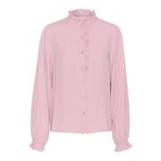 Cream Dawn Pink Puffärm Blus Pink, Dam