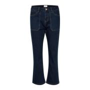 Cream Bootcut Denim Tobacco Byxor Blue, Dam