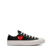 Comme des Garçons Svart Canvas Logosneakers Black, Herr