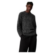 Calvin Klein Heather Jacquard Alpaca Blend Sweater Black, Herr