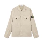 Stone Island Beige Jacka med Badge Beige, Herr