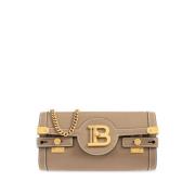 Balmain Stilren Beige Läder Axelväska Beige, Dam