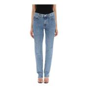 Agolde Slim Straight Leg Jeans Blue, Dam