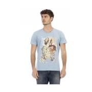 Trussardi Blå Bomull T-shirt med Fronttryck Blue, Herr