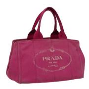 Prada Vintage Pre-owned Canvas handvskor Pink, Dam