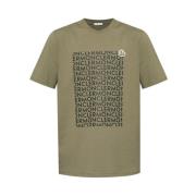 Moncler Grön Crew Neck T-Shirt med Logo Green, Herr