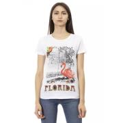 Trussardi Elegant vit kortärmad T-shirt med stiligt tryck White, Dam