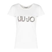 Liu Jo Klassisk Rund Hals T-shirt White, Dam