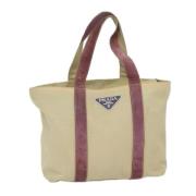 Prada Vintage Pre-owned Canvas totevskor Beige, Dam