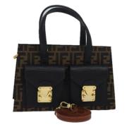 Fendi Vintage Pre-owned Canvas handvskor Brown, Dam