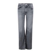 Mother Bookie Heel Jeans Gray, Dam