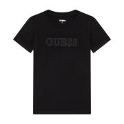 Guess Logo Relief T-shirt - Svart Black, Unisex