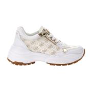 Guess Vita Avslappnade Syntetiska Sneakers White, Dam