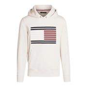 Tommy Hilfiger Herr Logo Grosgrain Hoodie Beige, Herr