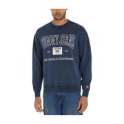 Tommy Hilfiger Retro Logo Hoodie Sweatshirt Blue, Herr