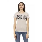 Trussardi Elegant Beige Kortärmad Tee Beige, Dam