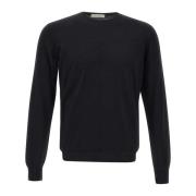 Filippo De Laurentiis Merinoull Crew Neck Tröja Svart Black, Herr