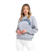 Trussardi Casual Rund Hals Oversized Sweatshirt Gray, Dam