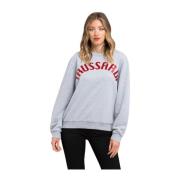 Trussardi Casual Rund Hals Oversized Sweatshirt Gray, Dam