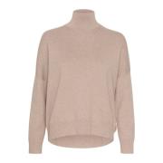 InWear Randig Turtleneck Pullover Tröja Beige, Dam