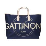 Gattinoni Stilren Logo Shoppingväska för Kvinnor Blue, Dam