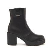 Nerogiardini Läder ankelboots med blockklack Black, Dam