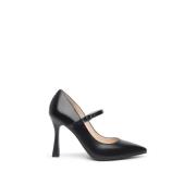 Nerogiardini Svarta Läder Spänne Pumps Black, Dam