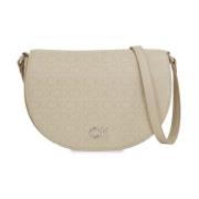 Calvin Klein Epi Mono Daily Saddle Bag Beige, Dam