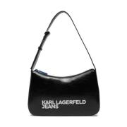 Karl Lagerfeld Essential Logo Baguette Damväska Black, Dam