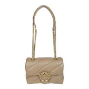 Pinko Klassisk Nappa Love Puff Mini Väska Beige, Dam