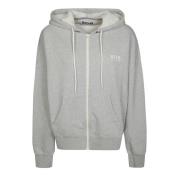 Golden Goose Hoodie med hel dragkedja logo Gray, Dam