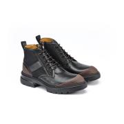 Testoni Urban Trekking Combat Boot Black, Herr