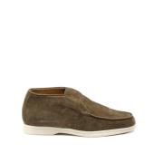 Testoni Mocka Desert Boot med Elastiska Sidor Green, Dam