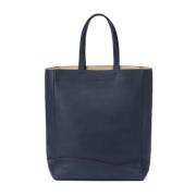 Testoni Grained Calf Tote Bag Deluxe Blue, Unisex