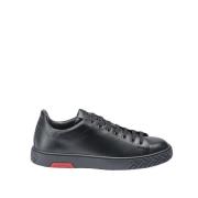 Testoni Ravenna Court Sneaker Modern Stil Black, Herr