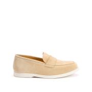 Testoni Casual Suede Båt Loafers Beige, Dam