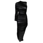 Mugler Svart Mesh Robe Klänning Black, Dam