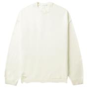 Helmut Lang Ivory Rib Crewneck Sweater Beige, Herr