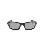 Oakley Svarta Rektangulära Polariserade Solglasögon Black, Unisex