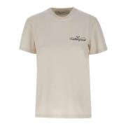 Golden Goose Metal Stars Logo Bomull T-shirt White, Dam