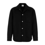 Courrèges Oversize Svart Filt Skjorta Black, Herr