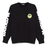 Barrow Smile Crewneck Sweatshirt Svart Bomull Black, Herr