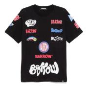 Barrow All-over Print Crew Neck T-shirt Black, Herr