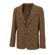 Fay Brun Ull Blazer Hundtandsmönster Brown, Herr