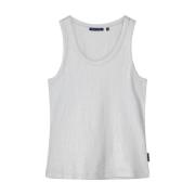 Summum Woman Rib Tanktop Ärmlös Bomull Gray, Dam