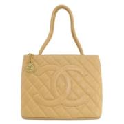 Chanel Vintage Pre-owned Laeder chanel-vskor Beige, Dam