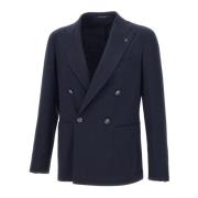 Tagliatore Marinblå Ull Blazer Jacka Blue, Herr