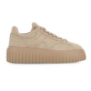 Hogan Beige H-Stripes Mocka Sneakers Beige, Dam