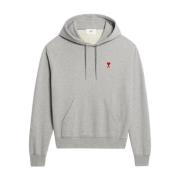 Ami Paris Hjärt Hoodie i Grå Gray, Herr